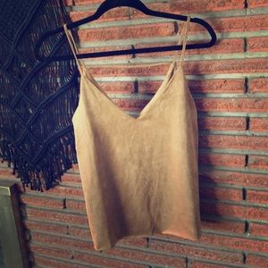 Faux Suede tan tank top